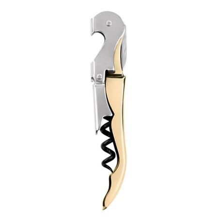 TRUE Gold Double Hinged Waiters Corkscrew, Metallic 3944